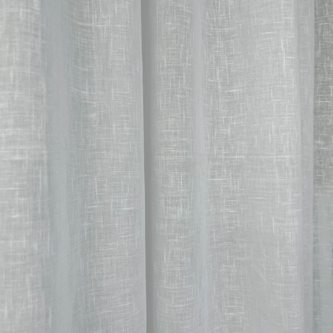 Tessuto per tende effetto lino bianco naturale bianco ottico 2