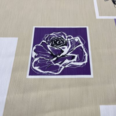 Tessuto fantasia effetto collage con rose colori freddi 8