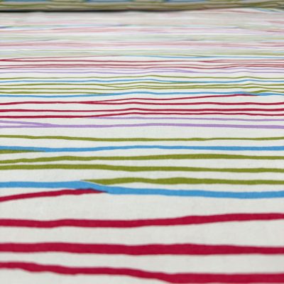 Tessuto arredamento a righe rosso azzurro verde lilla 5