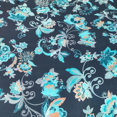 Scampolo alta moda stile floreale in raso leggero di pura seta made in italy 1