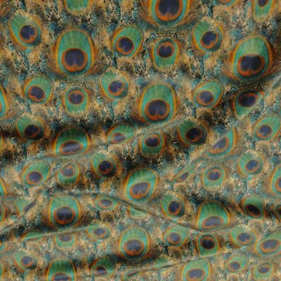 Tessuto Arredo Moderno Fantasia Pavone Made in Italy Alt.150 cm - 2 Varianti