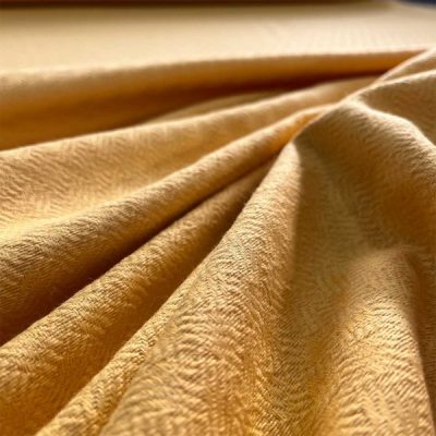 Arredamento in cotone effetto intrecciato giallo 1