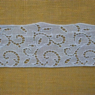 balza in pizzo per abiti e decori bianco celeste 1