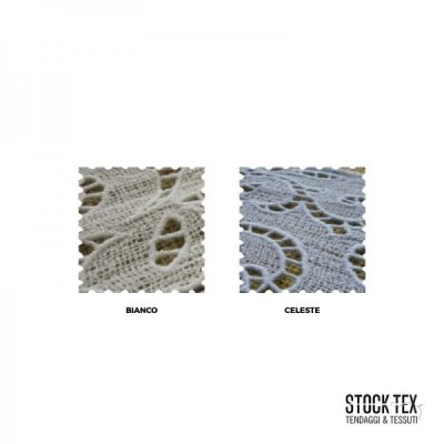 balza in pizzo per abiti e decori bianco celeste 2