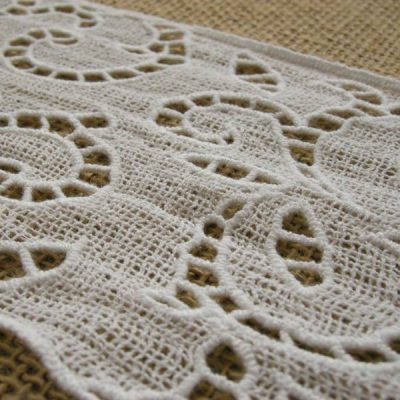 balza in pizzo per abiti e decori bianco celeste 5