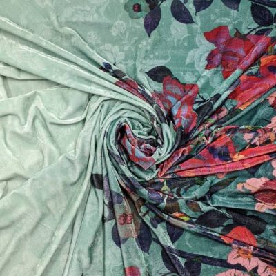 Ciniglia per abbigliamento fantasia floreale Alt.150cm