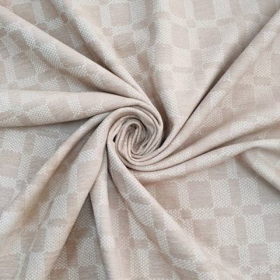 Cotone fantasia geometrica colore paglia/avorio double face