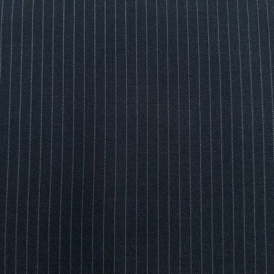 Fresco di lana elastico blu scuro a righe 3