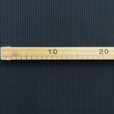 Fresco di lana elastico blu scuro a righe 4