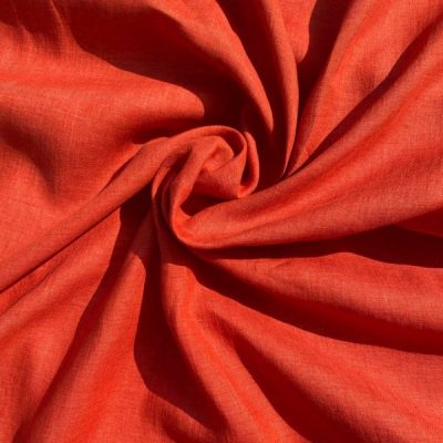 Tessuto Puro Lino "sole d'autunno" per abbigliamento - arancione Alt.155 cm