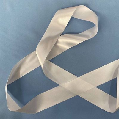 Nastro in raso poliestere bianco brillante