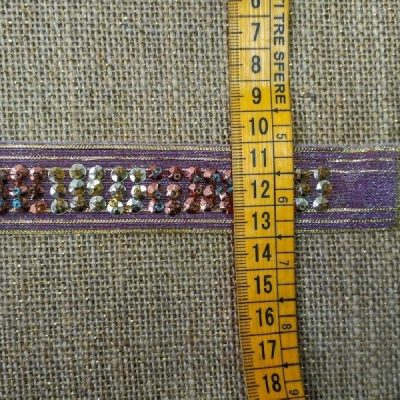 Nastro in stile Art Dec&ograve; con paillettes oro e rame bronzo 2