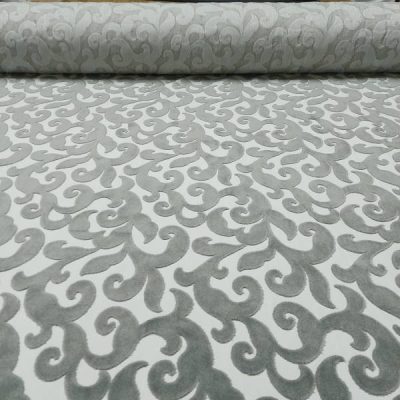 Prezioso tessuto damascato - bianco/grigio - Alt.145 cm