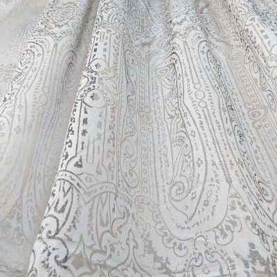 Tessuto raffinato per tende in organza colore grigio e rosa tenue 2
