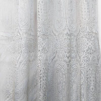 Tessuto raffinato per tende in organza colore grigio e rosa tenue 7