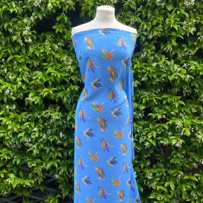 Crepe di pura seta piume tropicali made in italy 2