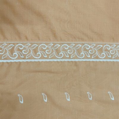 Tenda effetto shantung con ricami rosa salmone 2