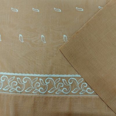 Tenda effetto shantung con ricami rosa salmone 1