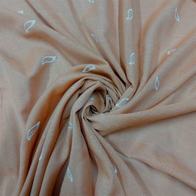 Tenda effetto shantung con ricami rosa salmone 5