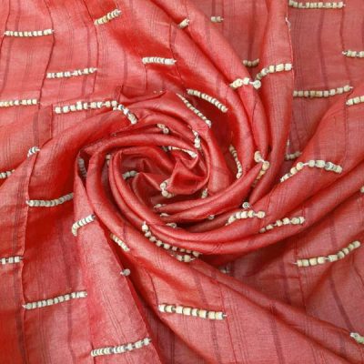 Seta di colore rosso con applicazioni in rilievo Alt.115 cm