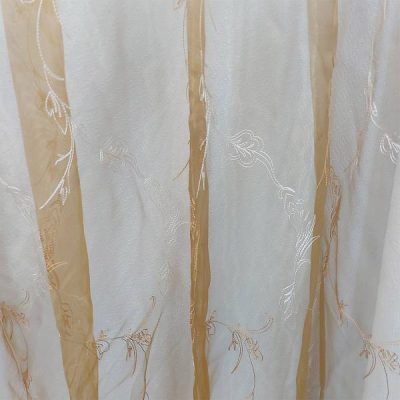 Tessuto per tenda ricamata in organza &ldquo;Terra di Siena&rdquo; 2