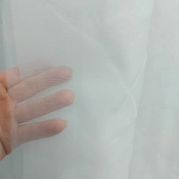 Tessuto per tende in crepe Fischbacher bianco a rombi - Alt. 300 cm - immagine 4