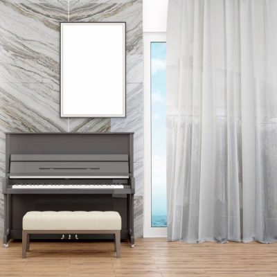 Tessuto per tende in mussola con piombino - 3 colori - Alt.300 cm