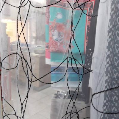 Tessuto per tende in organza ricamata 4