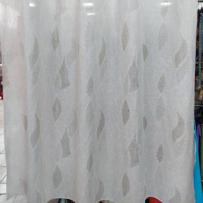 Tendaggio misto lino stropicciato stile astratto rustico &eacute;cru 6