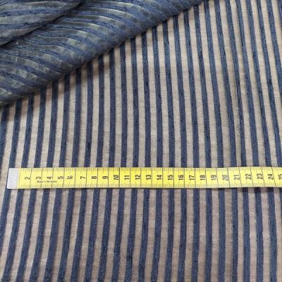 Tessuto per tende moderno righe azzurre in organza 3