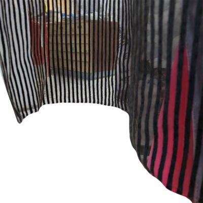 Tessuto per tende a righe nere in organza 3