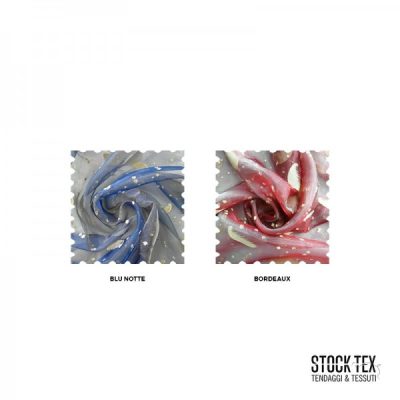 Galleria varianti tessuto per tende in organza con lune e stelle cangiante