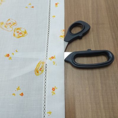 Tendina in bianco fantasia vintage 1