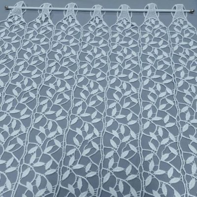 Tenda a vetro in macram&egrave; - Varianti bianco ottico/bianco naturale - Alt.138