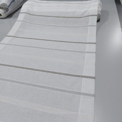 Tendina a righe con fili argentati - Largh. 45/60/90 cm