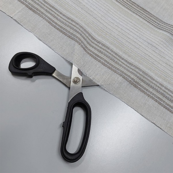 Tendina a righe orizzontali marroni e avorio su sfondo beige - Larg.40/60/70/80 cm - immagine 5