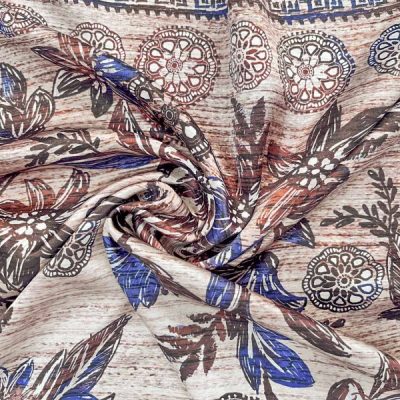 tessuto in pura seta made in italy marrone a fantasia 3