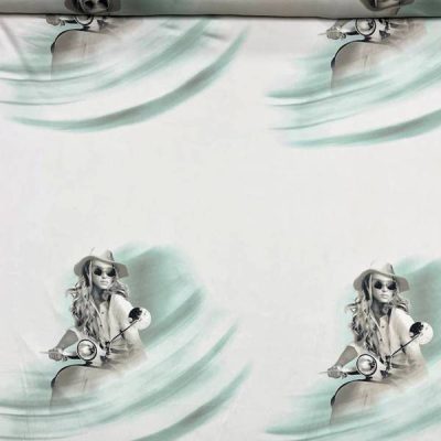 Tessuto Abbigliamento Moderno fantasia donna viaggiatrice 2