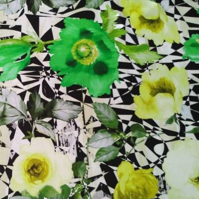 Tessuto abbigliamento a fantasia geometrica e floreale 4