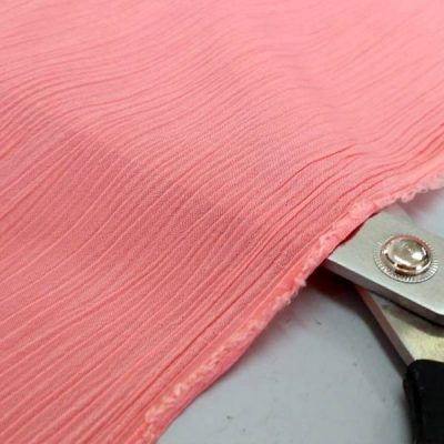 Tessuto Abbigliamento Cotone Goffrato Rosa Salmone 4