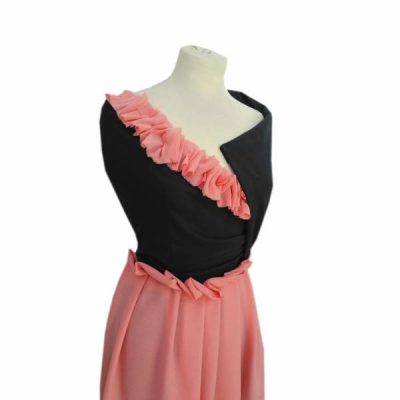 Tessuto Abbigliamento Cotone Goffrato Rosa Salmone 2