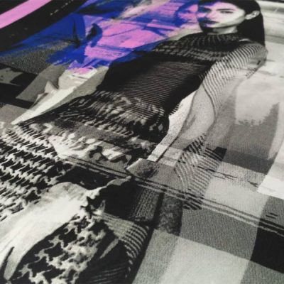 Tessuto abbigliamento in raso fantasia moderna 5