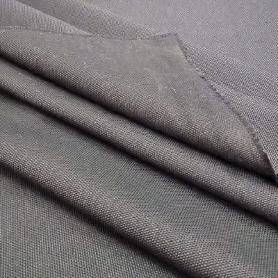 Tessuto da arredamento misto cotone panama con trama a vista nero al metro 1
