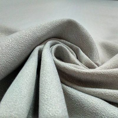 Tessuto arredo misto cotone trama elegante grigio argento al metro arricciato