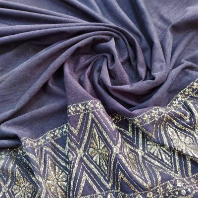 Tessuto con fantasia greca oro blu Alt.150cm