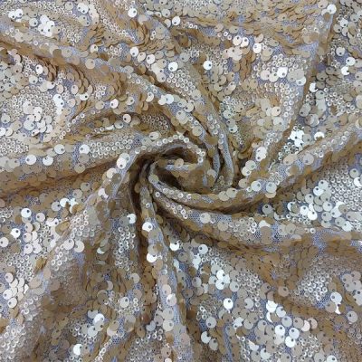 Tessuto con paillettes color oro Alt.140 cm