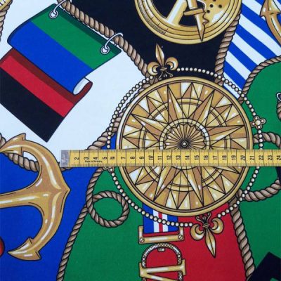 Tessuto Cotone elasticizzato tema marittimo Alt.145cm