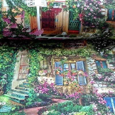 Tessuto in cotone per tovaglie e arredamento magic garden multicolor al metro 2