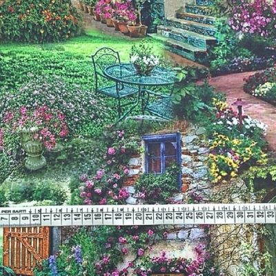 Tessuto in cotone per tovaglie e arredamento magic garden multicolor al metro metro 4