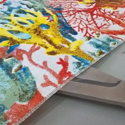 tessuto in cotone stile marinaro per tovaglie e cuscini multicolor al metro forbici 1